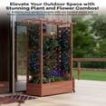 thumbnail image 6 of Elevated Wooden Planter with Arch Trellis & Roof - Above-Ground Garden Bed for Climbing Vines & Flowers | Features Side Trellis & 4 Drainage Holes | Perfect for Outdoor Plants On Patio or Deck, 6 of 7