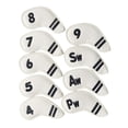 thumbnail image 1 of 9 Uds. Cubiertas de cabeza de hierro de Golf Protector impermeable bordado número planchas de impresión blanco Cola Cubiertas de cabeza de hierro de golf, 1 of 6