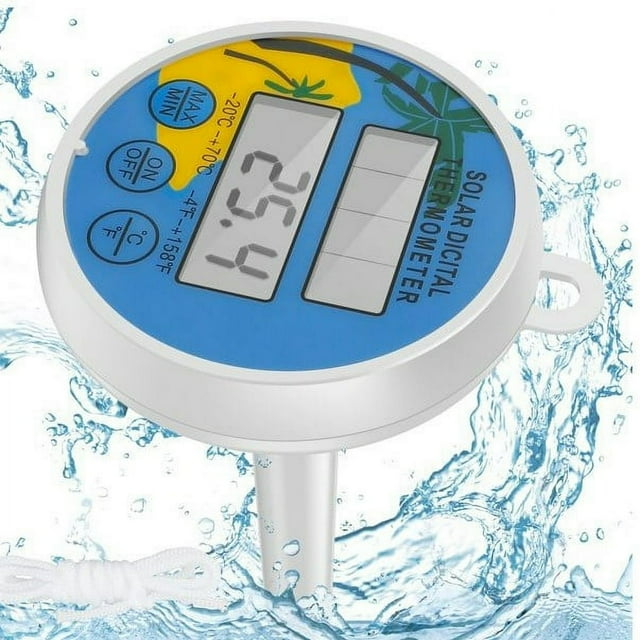 Swimming Pool Thermometer Portable Floating Pool Thermometer String Solar Digital Water Temperature Gauge Accurate Easy To Read Swimming Pool
