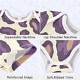 thumbnail image 3 of Purple Leopard Skin Print Pure Cotton Bodysuit Short Sleeve Pajamas One-Piece Romper Unisex 9M, 3 of 6