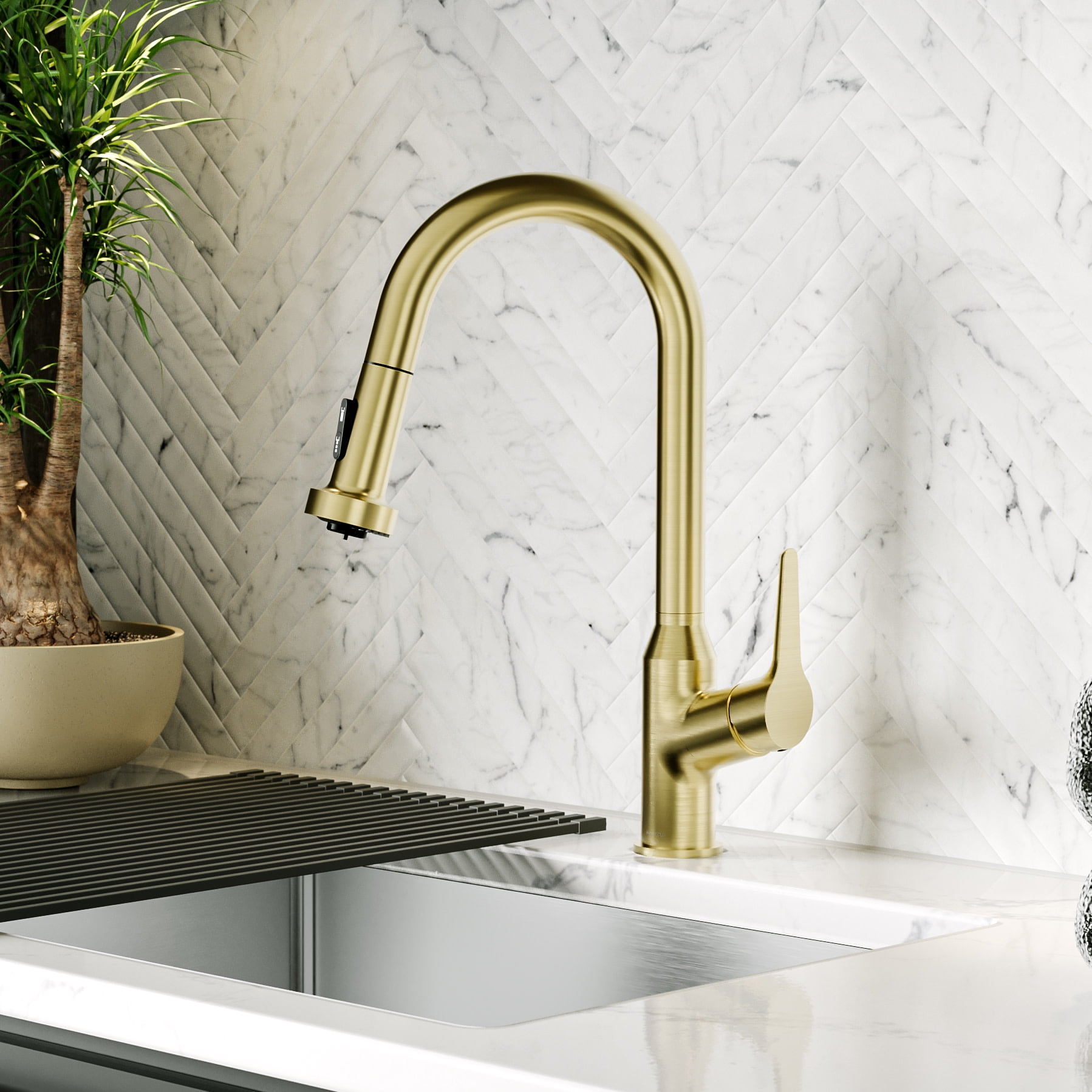 Karran Usa KKF250SFCB Scottsdale 1.8 GPM 16-1/8" Single Hole Kitchen Faucet - Spot-Free