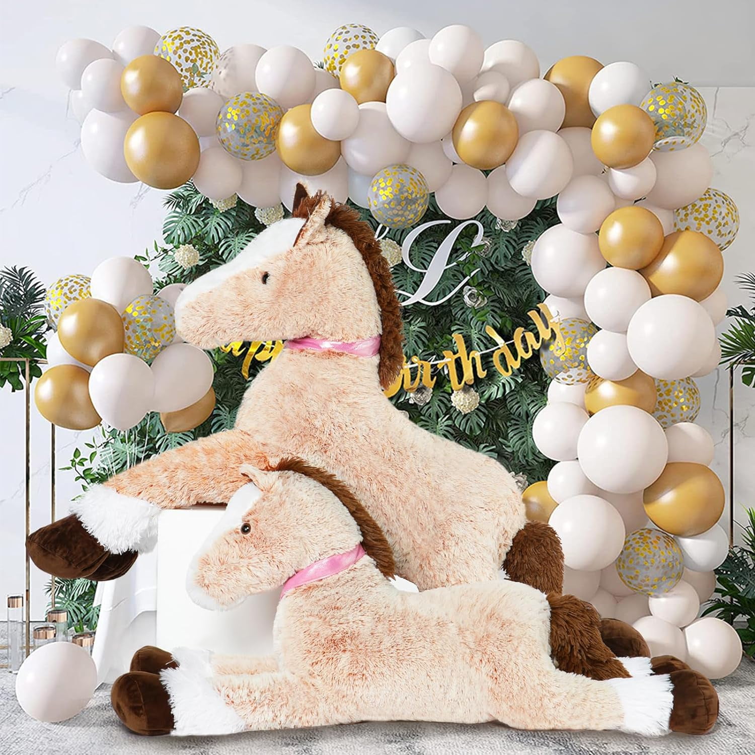 MaoGoLan 47" Giant Horse Stuffed Animal Large Stuffed Horse Plush Toy