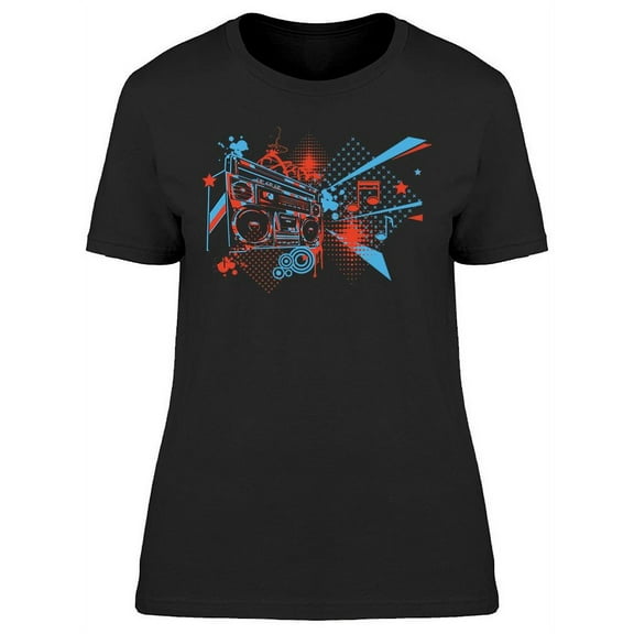 Colorful Hip Hop Music T-Shirt Women -Image by Shutterstock, Female x-Large