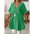 thumbnail image 2 of AURA Women Plus Size V Neck A Line Dress Elegant Loose Short Summer Casual Dress, 2 of 5