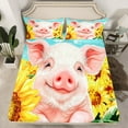 thumbnail image 1 of Erosebridal Cute Rabbit Bear Fitted Sheet Full, Patchwork Animal Fitted Sheet Set Full, Pink Buffalo Decor（No Top Sheet）, 1 of 6