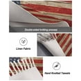 thumbnail image 5 of American Flag Bath Rug 2x3ft Woven Bathroom Entryway Runner Rug,Blue Red Star Stripe Farmhouse Wooden Washable Living Room Hallway Bedroom Kitchen Carpet with Tassels,Indoor Outdoor Throw Doormat, 5 of 5