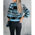 thumbnail image 2 of Womens Long Sleeve Cardigan Sweaters Plaid Fuzzy Knit V Neck Button Down Cardigans, 2 of 6