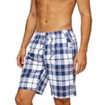 thumbnail image 2 of Trikvn Mens Plaid Shorts Drawstring Elastic Waist Breathable Comfy Bermuda Shorts with Pockets Summer Relaxed Fit Beach Vacation Bottoms, 2 of 9