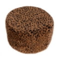thumbnail image 1 of EIMELI Housse de Tabouret Rond Rembourrée Pouf Fourrure Fournitures Maison Gris, 1 of 4