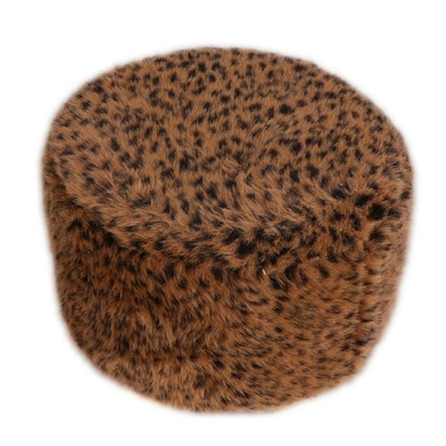 Stool Slipcover Upholstered Padded Pouf Furry Cover Home Supplies Grey
