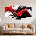 thumbnail image 4 of ZHONGYUTONG Red Black White Abstract Wall Art Large 5 Pieces Wall Decor Canvas Prints Modern Living Room Bedroom Office Home Decor Framed (8x14inx2pcs 8x18inx2pcs 8x22inx1pcs), 4 of 5