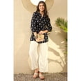 thumbnail image 2 of DWEEP SARA Women’s Navy Blue Cotton Blend Ethnic Motifs Printed Short Kurti / Tunic, XXL, 2 of 9