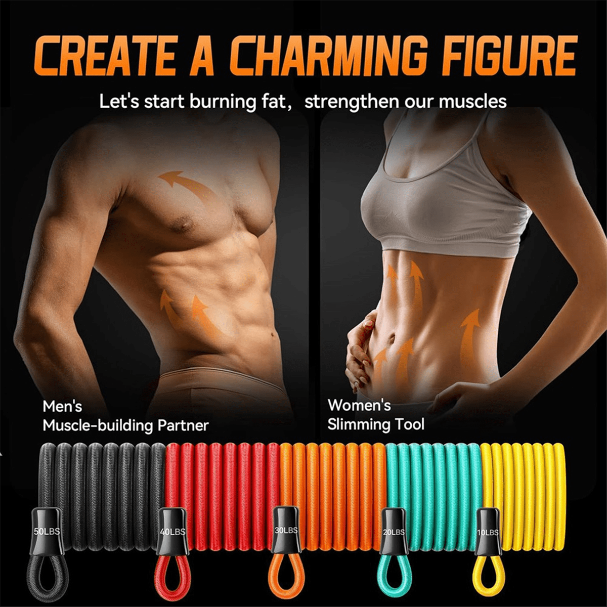 Resistance Bands with Handles, Exercise Bands Resistance Bands Set for Men and Women, Stretch Workout Bands