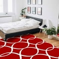 thumbnail image 6 of Area Rug 2'7''x5' Abstract Geometric White Line Red Texture Washable Area Rugs Non Shedding Floor Carpet Rubber Backing Non-Slip Indoor Mats for Living Room Bedroom Kitchen, 6 of 8
