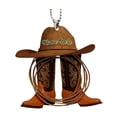 thumbnail image 4 of Ornamento de botas de vaquero plana 2D y accesorio acrílico para colgar para el automóvil para el automóvil de la trasera del de la espejo Estilo C, 4 of 8