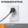 thumbnail image 3 of Honeywell Powerstrip with 2 AC Outlets, 2 USB Ports, 3 ft. Fabric Cord (Black/Gray), 3 of 7