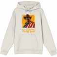 thumbnail image 4 of "Wanted" Cowboy With American Flag Adult Sand Long Sleeve Hoodie-Small, 4 of 6