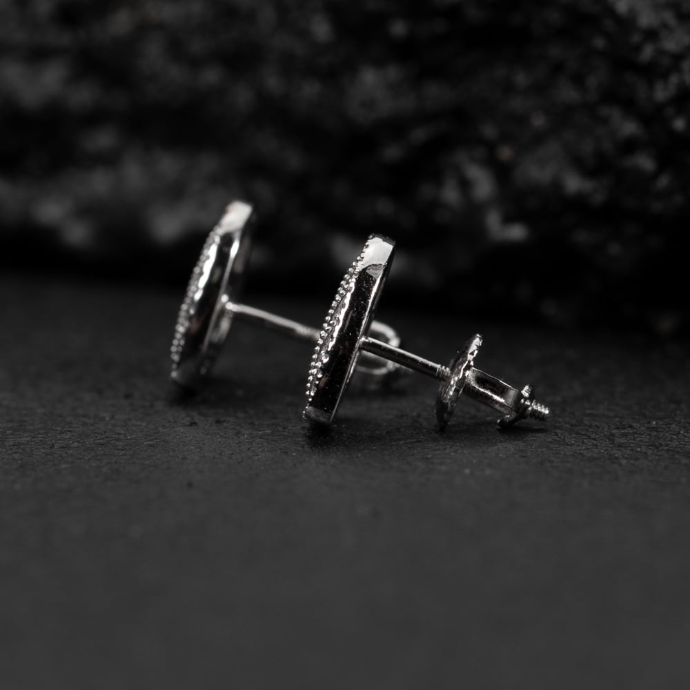 Women’s Cute White Gold 925 Sterling Silver Iced Baguette Heart Stud Screw Back Earrings