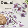 thumbnail image 3 of Purple Spring Floral Throw Pillow Covers, Summer Botanical Bee Floral Daisy Soft Breathable Pillow Cases with Invisible Zipper for Sleeping, Small Pillowcases for Couch Bed Sofa Chair 16x24 Inches, 3 of 9