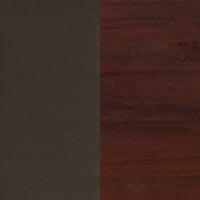 Linon Jevon 24" Indoor Wood Counter Stool, Dark Brown Faux Leather