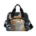 thumbnail image 2 of Insulated Crossbody Lunch Bag 10L Lunch Tote with Adjustable Shoulder Strap for Work Office Picnic Orange Cat with Blue Eyes, 2 of 6