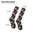 thumbnail image 5 of Daiia Sports Socks Hibiscus Rose Printed Novelty Crew Socks for Men Women Knee High Socks Cotton Socks Soft & Breathable Support Unisex Socks, 5 of 9