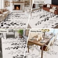 thumbnail image 5 of Grey Ombre Botanical Area Rug 5x7 FT, Non Slip Bedroom Throw Carpet, Watercolor Gray Pastoral Leaf Rustic Washable Soft Floor Carpet Non-Shedding Rug for Dining Room Bedside Classroom Desk, 5 of 9