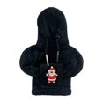 thumbnail image 2 of Cubierta de perilla de palanca de cambios de coche de Navidad, sudadera con capucha de felpa Universal para Festival, decoración de Navidad Papá Noel negro saludando, 2 of 8