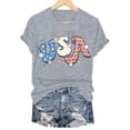 thumbnail image 6 of TOWED22 USA Shirts for Women 4th of July Shirt Women Cute Patriotic Print Tshirt America Tee Tops(Grey,XL), 6 of 6