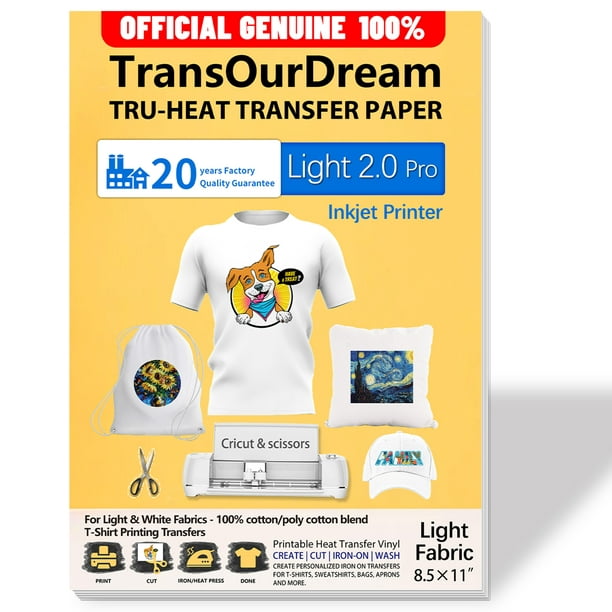 transourdream printable htv vinyl for inkjet printer 85x11 50