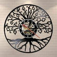 thumbnail image 1 of Tree of Life Retro Vinyl Record Wall Clock Living Room Kitchen Family Tree Retro Vinyl Longplay Wall Art Home Decor Wall Clock, 1 of 5