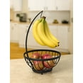 thumbnail image 4 of Spectrum Diversified Ashley Small Fruit Tree & Basket, Banana Hanger & Small Fruit Basket, Produce Saver Banana Holder & Open Wire Fruit Bowl for Kitchen Counter & Dining Table, Black, 4 of 6