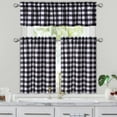thumbnail image 7 of Haperlare 28"Wx30"L Black White Kitchen Curtains Buffalo Checkered Window Curtains Waterproof Decor Light Filtering Curtains for Bedroom, Set of 2, 7 of 7