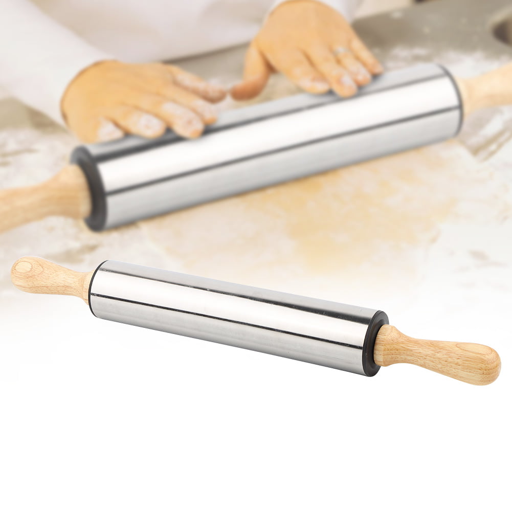 Details about   Stainless Steel Rolling Pin Kitchen Utensils Dough Roller Bake Pizza Non-stick 