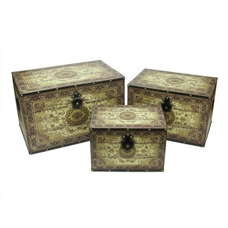 set of 3 oriental style brown and cream earth tone set of 3 oriental style brown and cream earth tone