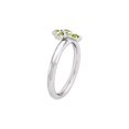 thumbnail image 2 of Gem & Harmony Ladies Sterling Silver Rhodium Peridot Cross Ring for Women, 2 of 5