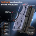 thumbnail image 3 of Dteck Magnetic Case for Samsung Galaxy S24 Ultra,Shockproof TPU+PC Ring Holder Case Compatible with Mag Safe Military Drop Protection Kickstand Back Cover,Lightpurple, 3 of 7