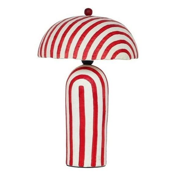 Maklaine Papier Mache Red Table Lamp