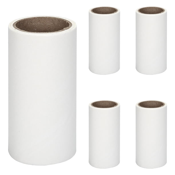 5 rollos de cinta limpiadora de papel adhesivo rasgable para rodillos quitapelos de mascotas - 10 cm (30 hojas/rollo)