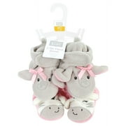 Hudson Baby Infant Girl Cozy Fleece Booties, Elephant Zebra, 6-12 Months