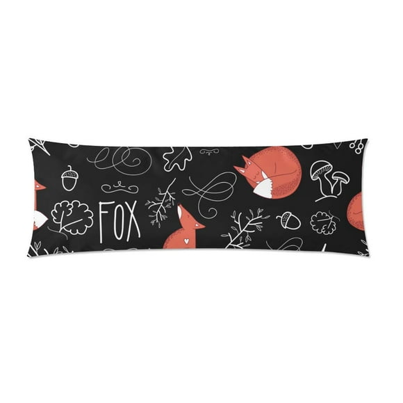 YUSDECOR Forest Animal Fox Body Pillowcase Pillow Protector Cushion Cover 20x60 inch