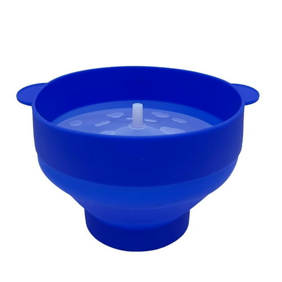Popcorn Microwave Silicone Foldable Kitchen Easy Tools DIY Popcorn Bucket Bowl Maker with Lid,Dark Blue