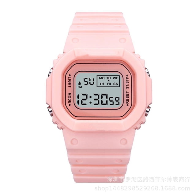 Reloj cuadrado pequeño verde Matcha para estudiantes y adolescentes, para deportes al aire libre, resistente al agua, reloj electrónico LED multifunción