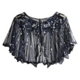thumbnail image 3 of jiaxiM Shawl Wraps for Women 1920s Wedding Bridal Wrap Sequin Beaded Shawl for Evening Dresses Wedding Gatsby Party Harlem Night, 3 of 5
