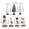 thumbnail image 3 of Darzheoy Christmas Signs, Wooden Set of 7 Snowman Reindeer Decor, Vintage Winter Tabletop Accent, Indoor Christmas Decor for Home Fireplace Mantel Shelf, 3 of 7