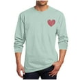 thumbnail image 2 of Ceisia Men Casual Fashion Printing Pullover T-Shirt Long Gift Sleeve Round-Neck Valentine's Day Tops, 2 of 5