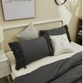 thumbnail image 2 of Luxury and Elegant GREY Bedding Twin XL 3 Pcs Tassel Bohemian Duvet Cover 100% Washed Cotton, 2 of 5