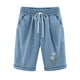 thumbnail image 2 of Puntoco pantalones cortos de verano para mujer, moda 2024, pantalones cortos informales con estampado de cinco puntos de verano para mujer, pantalones cortos de lino y algodón de talla grande, 2 of 5