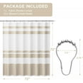 thumbnail image 2 of Shower Curtain, Washable Cloth Khaki Shower Curtain with 12 Shower Curtain Hooks, Fabric Khaki and White Striped Shower Curtain Sets, Farmhouse Bathroom Shower Curtain, 72x72 Inches, 2 of 6
