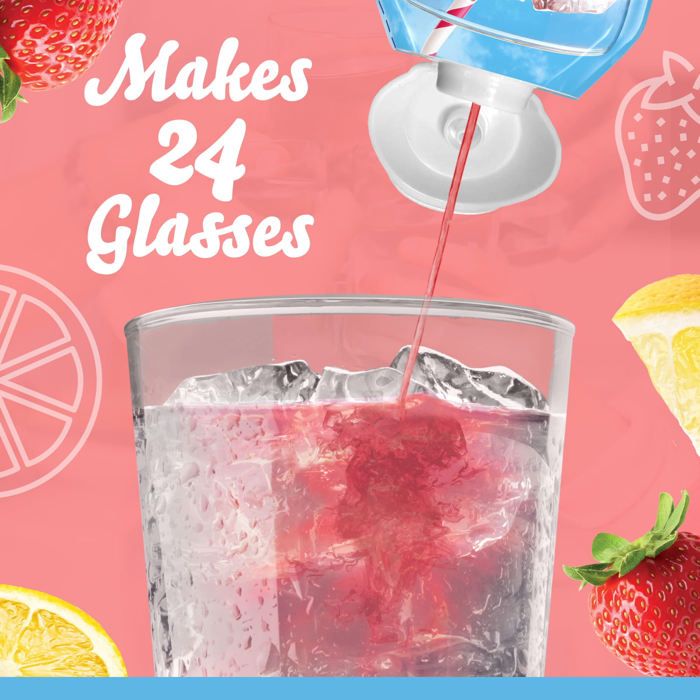 (12 pack) Crystal Light Liquid Strawberry Lemonade Naturally Flavored Drink Mix, 1.62 fl oz Bottle